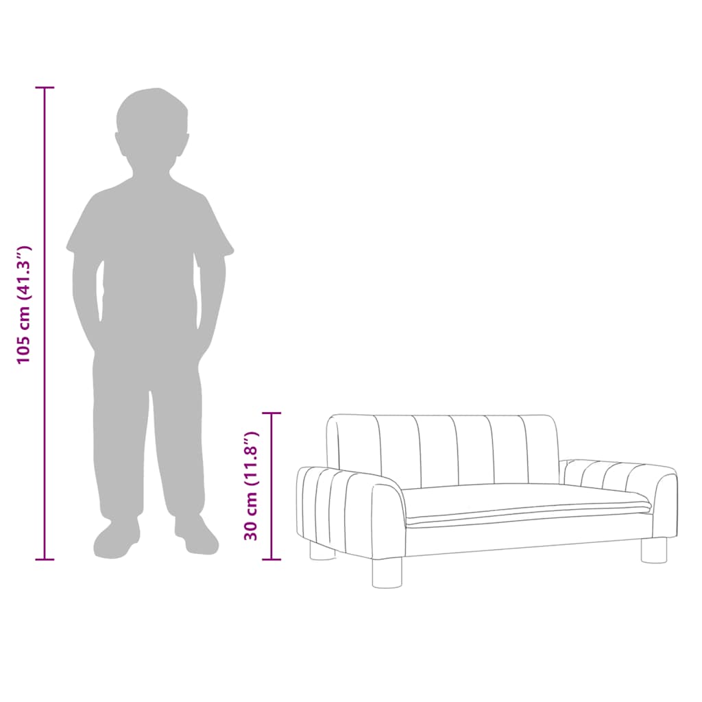 vidaXL Sofa dla dzieci, czarna, 50x40x30 cm, obita tkaniną
