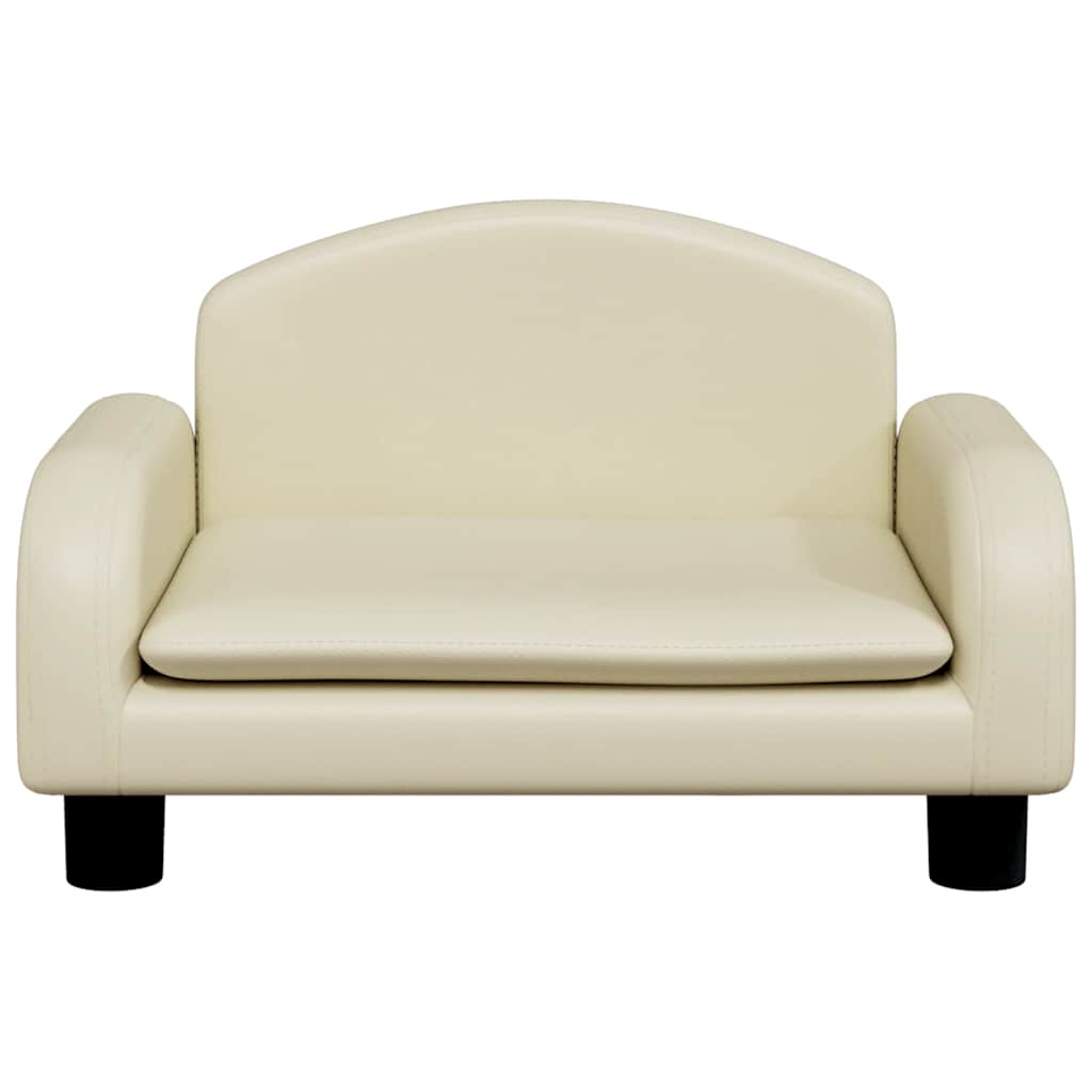 vidaXL Sofa dla dzieci, kremowa, 50x40x30 cm, sztuczna skóra