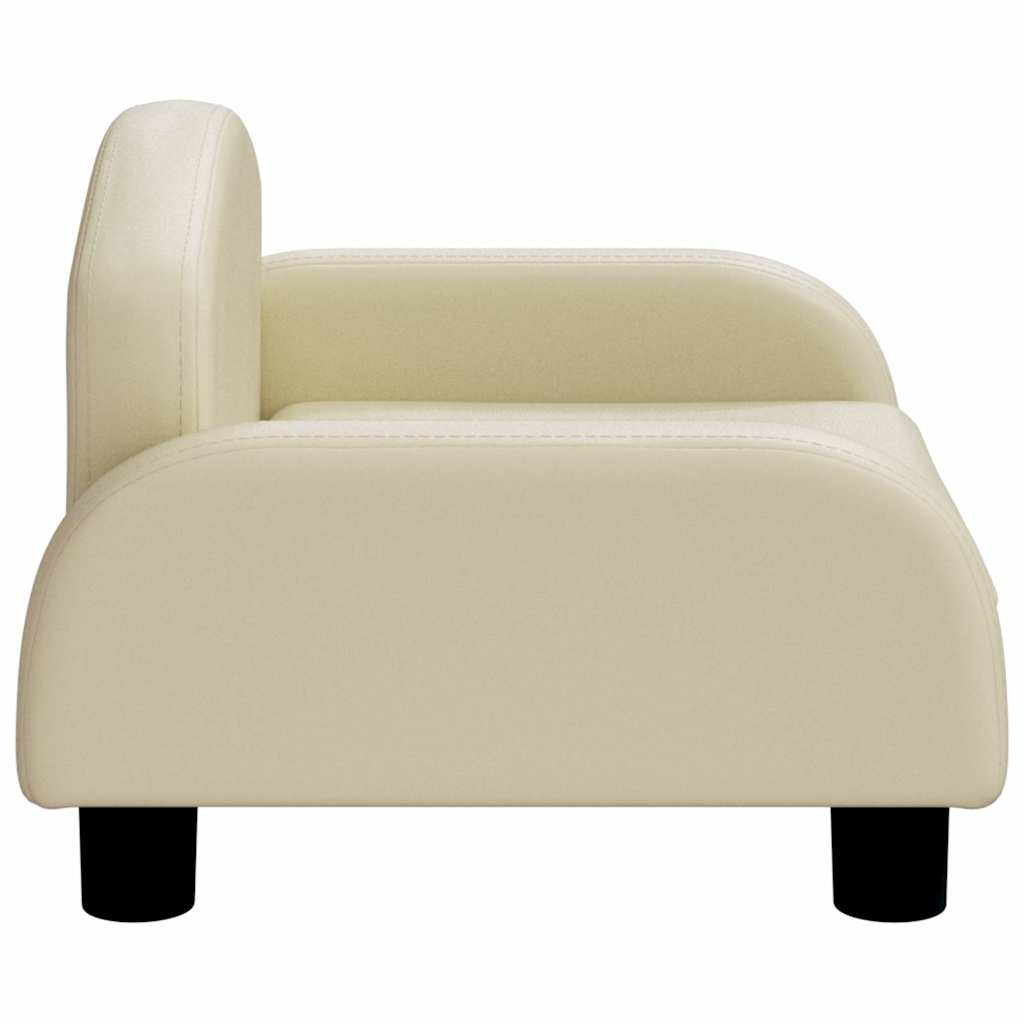 vidaXL Sofa dla dzieci, kremowa, 50x40x30 cm, sztuczna skóra