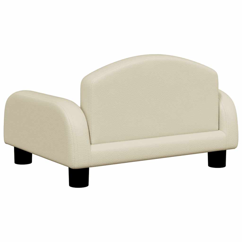 vidaXL Sofa dla dzieci, kremowa, 50x40x30 cm, sztuczna skóra