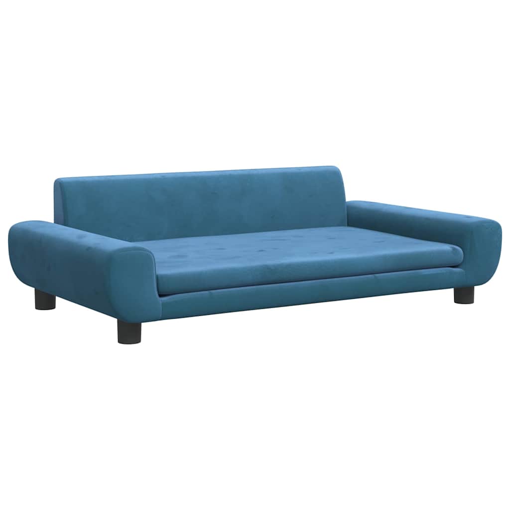 vidaXL Sofa dla dzieci, niebieska, 100x54x33 cm, aksamit