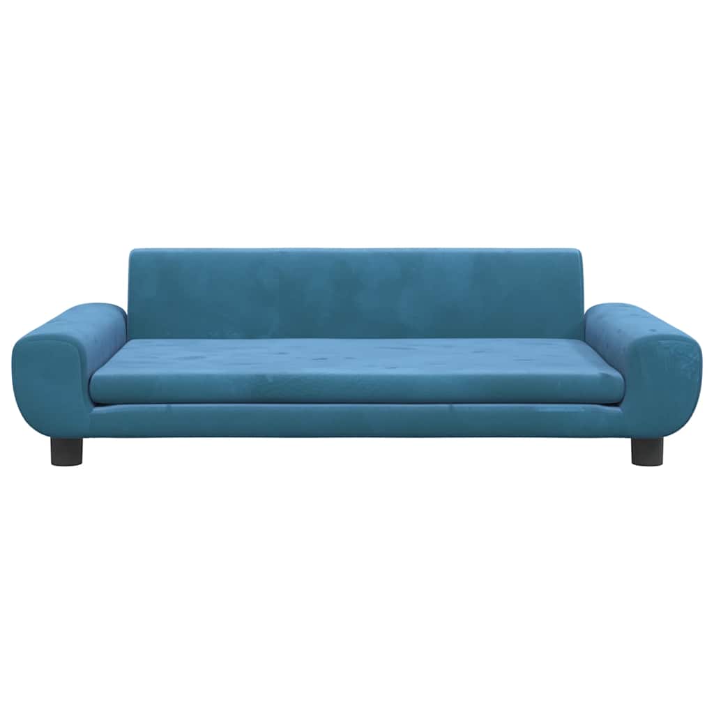 vidaXL Sofa dla dzieci, niebieska, 100x54x33 cm, aksamit
