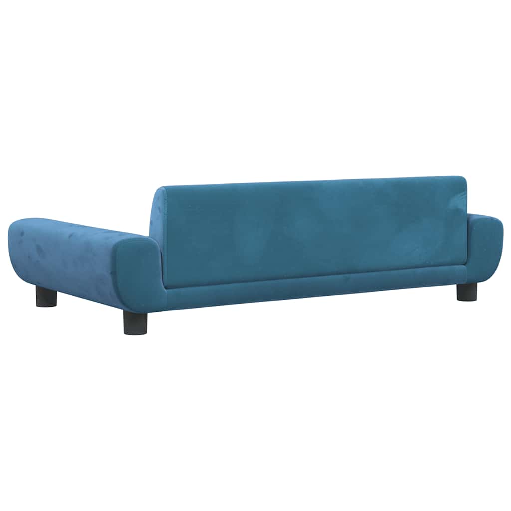 vidaXL Sofa dla dzieci, niebieska, 100x54x33 cm, aksamit