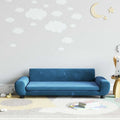 vidaXL Sofa dla dzieci, niebieska, 100x54x33 cm, aksamit