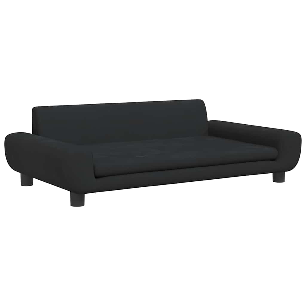 vidaXL Sofa dla dzieci, czarna, 100x54x33 cm, aksamit