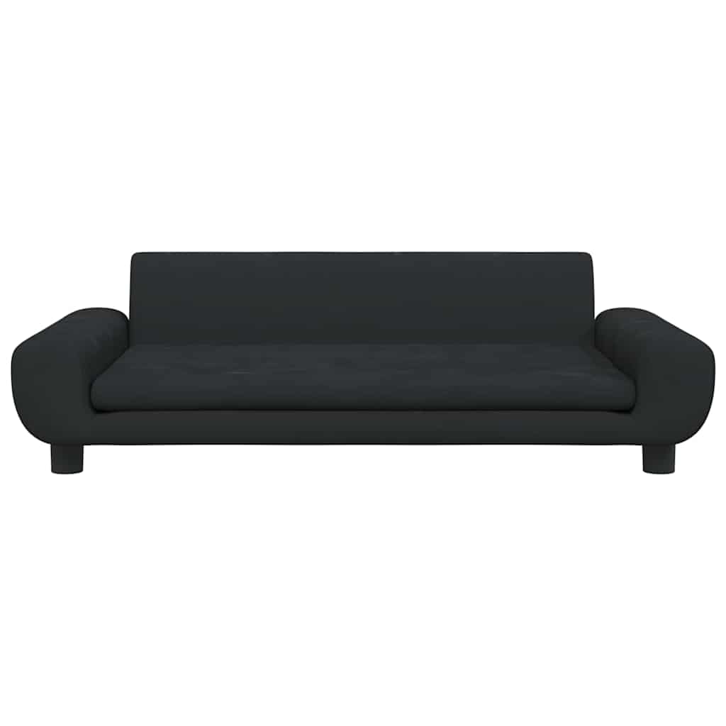 vidaXL Sofa dla dzieci, czarna, 100x54x33 cm, aksamit