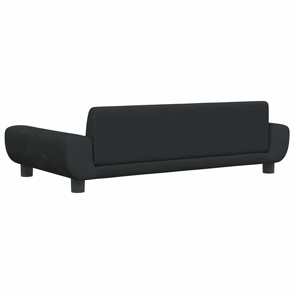 vidaXL Sofa dla dzieci, czarna, 100x54x33 cm, aksamit