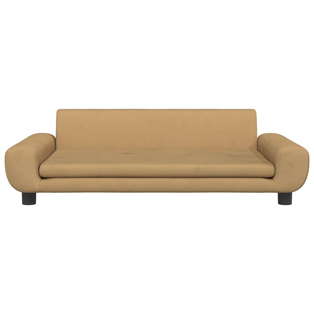 vidaXL Sofa dla dzieci, brązowa, 100x54x33 cm, aksamit
