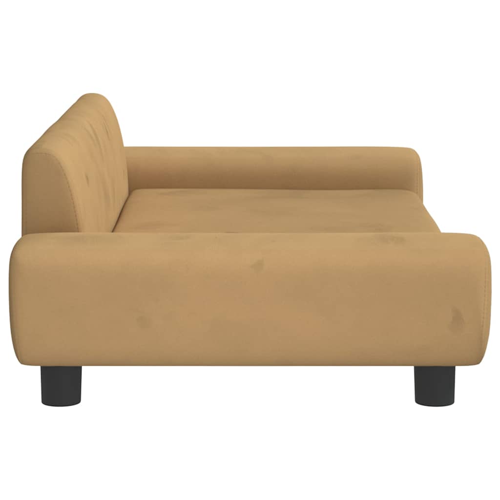 vidaXL Sofa dla dzieci, brązowa, 100x54x33 cm, aksamit