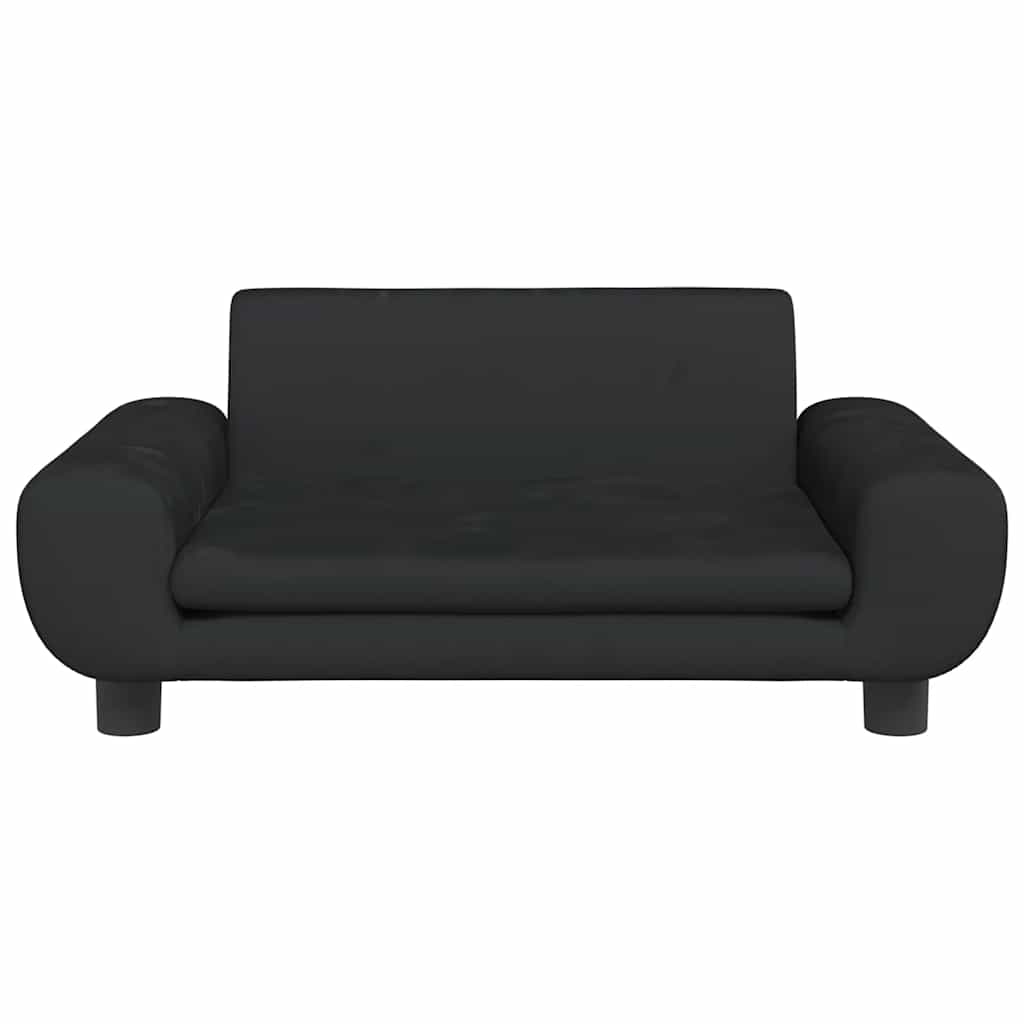 vidaXL Sofa dla dzieci, czarna, 70x45x33 cm, aksamit