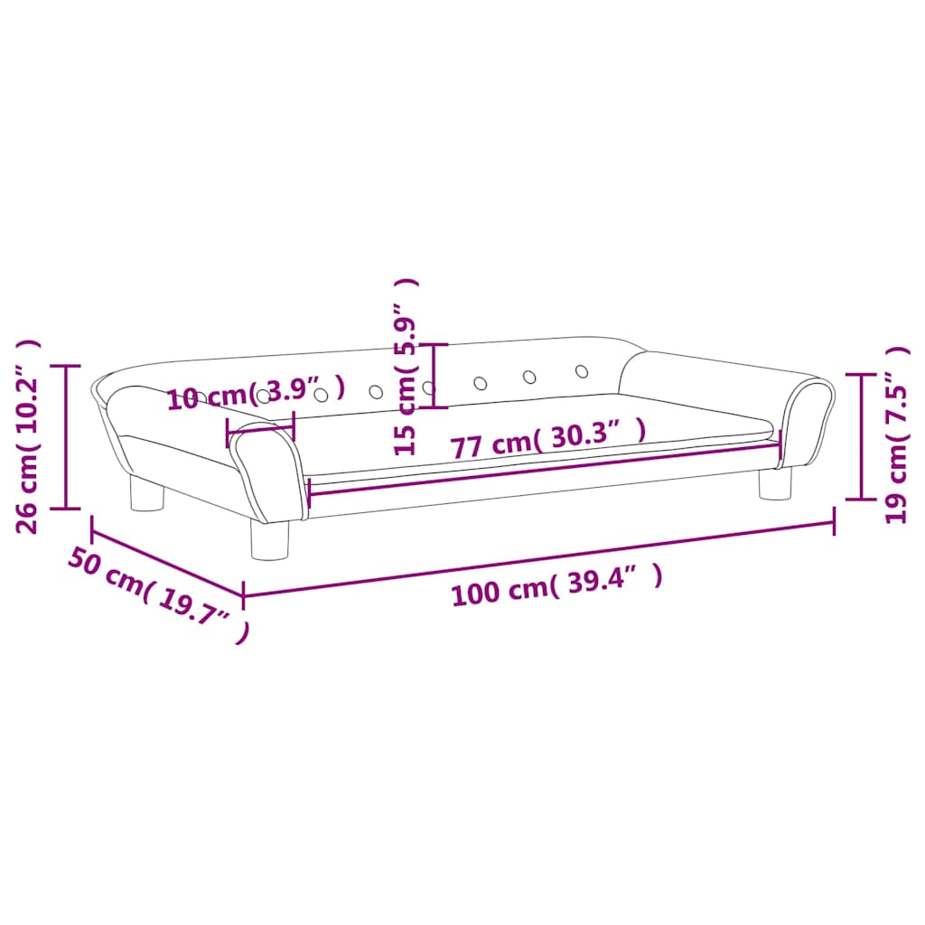 vidaXL Sofa dla dzieci, jasnoszara, 100x50x26 cm, aksamit