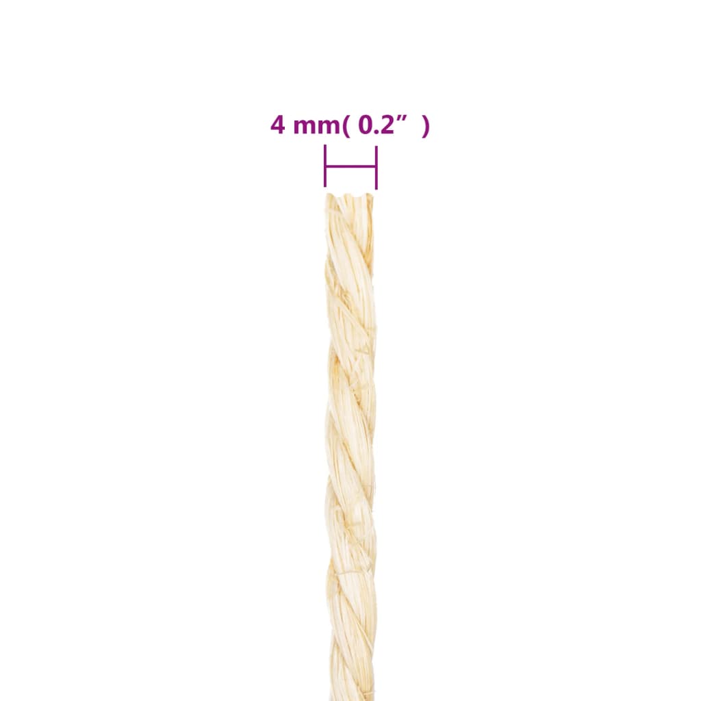 vidaXL Sznur, sizal 100%, 4 mm, 500 m