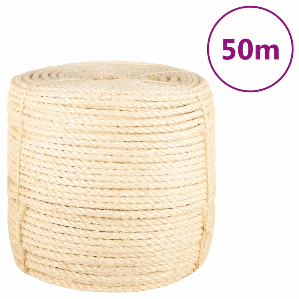 vidaXL Sznur, sizal 100%, 8 mm, 50 m