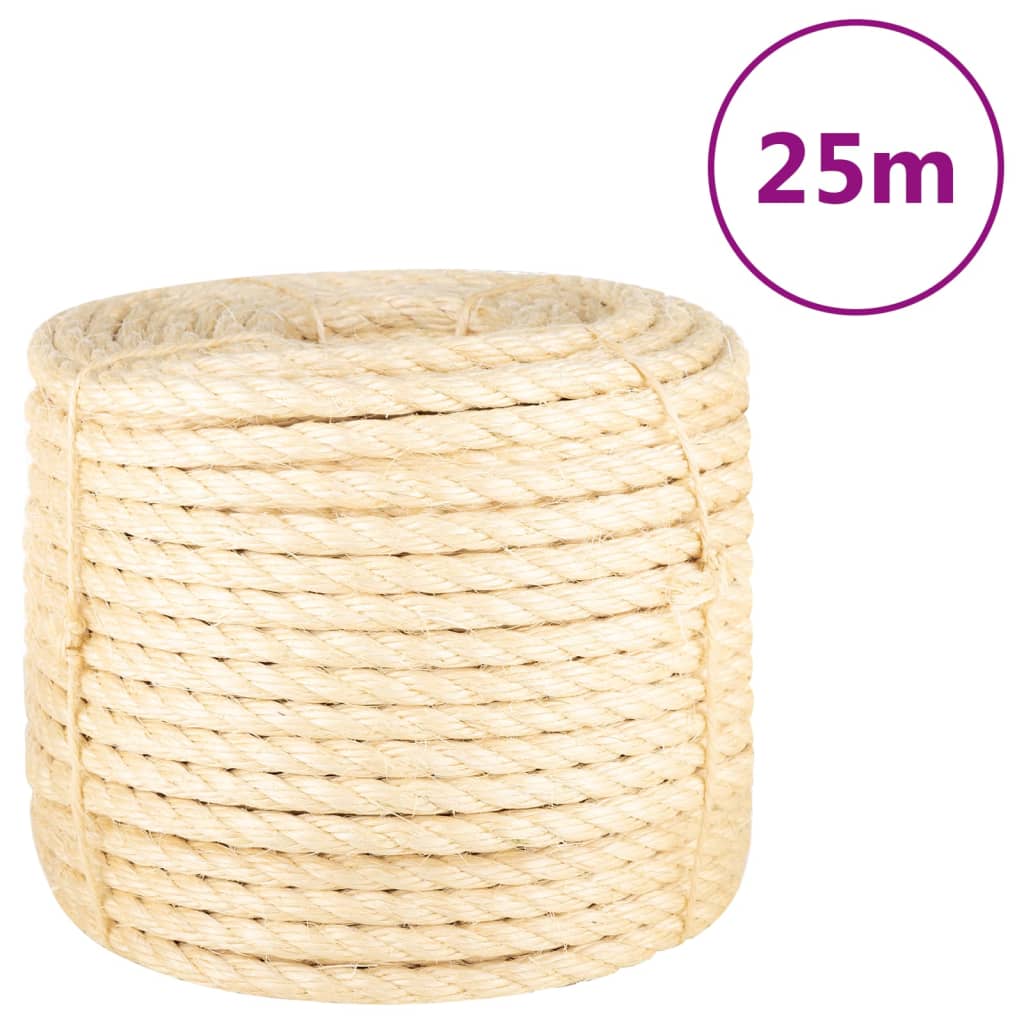 vidaXL Sznur, sizal 100%, 14 mm, 25 m