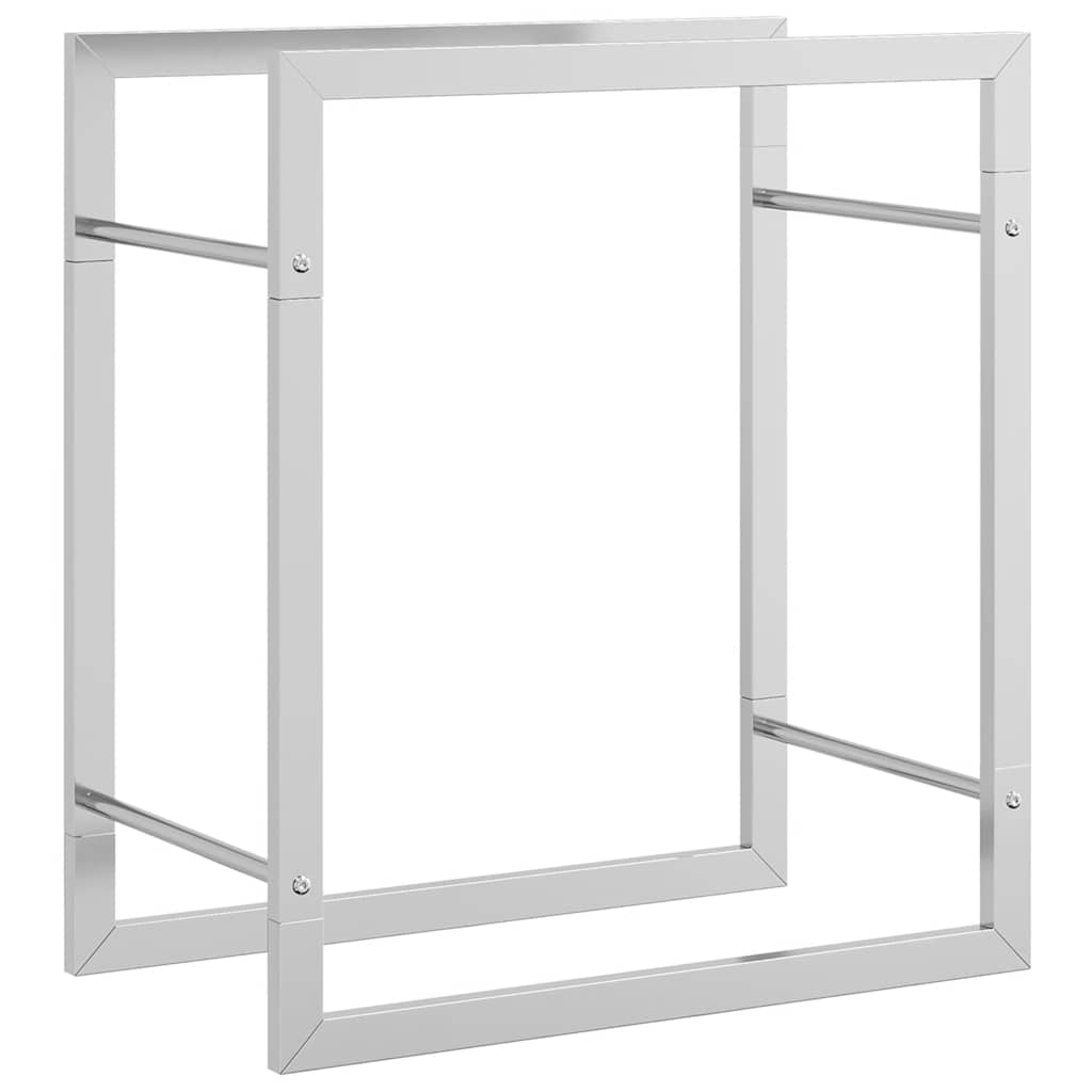 vidaXL Stojak na drewno opałowe, 50x28x56 cm, stal nierdzewna