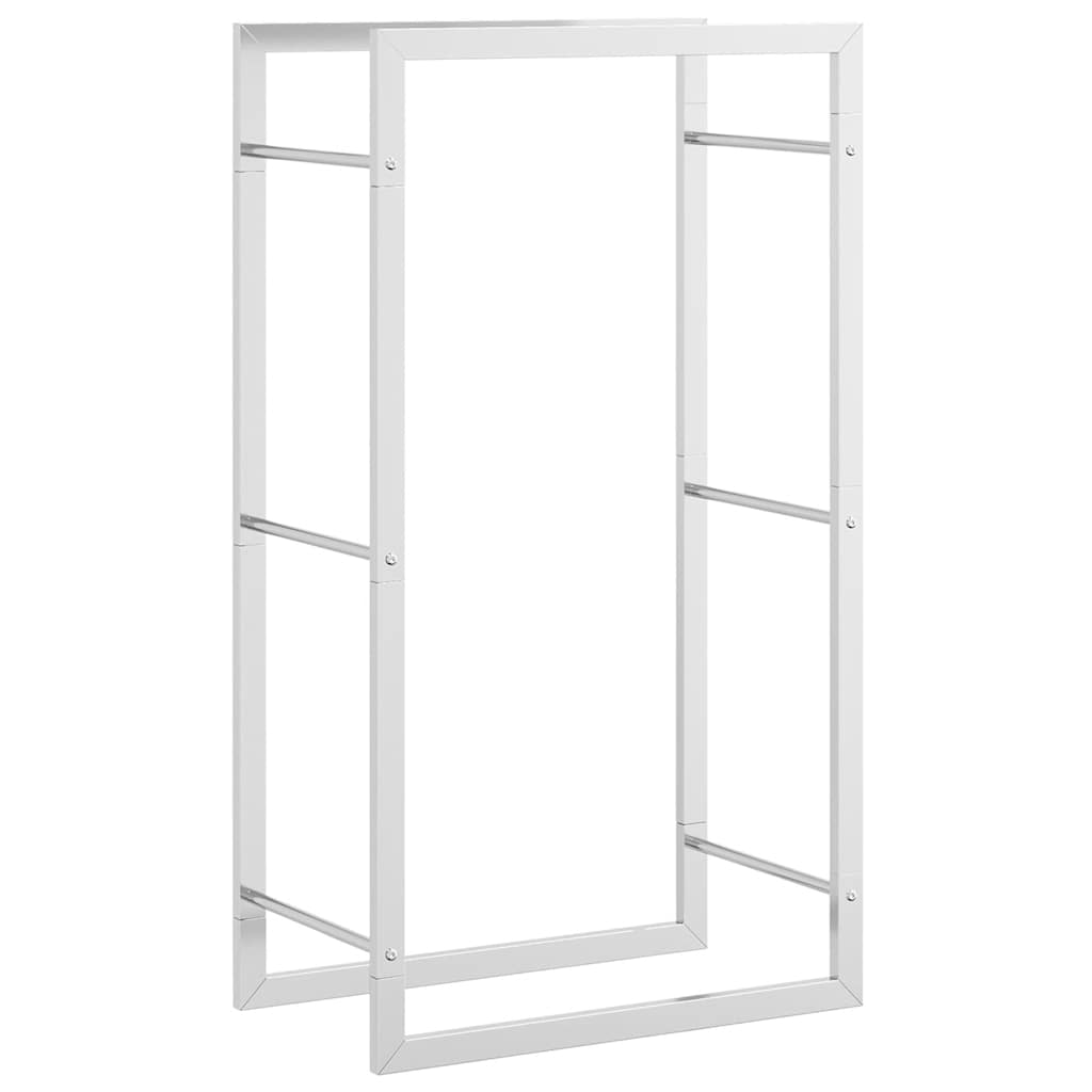 vidaXL Stojak na drewno opałowe, 50x28x94 cm, stal nierdzewna
