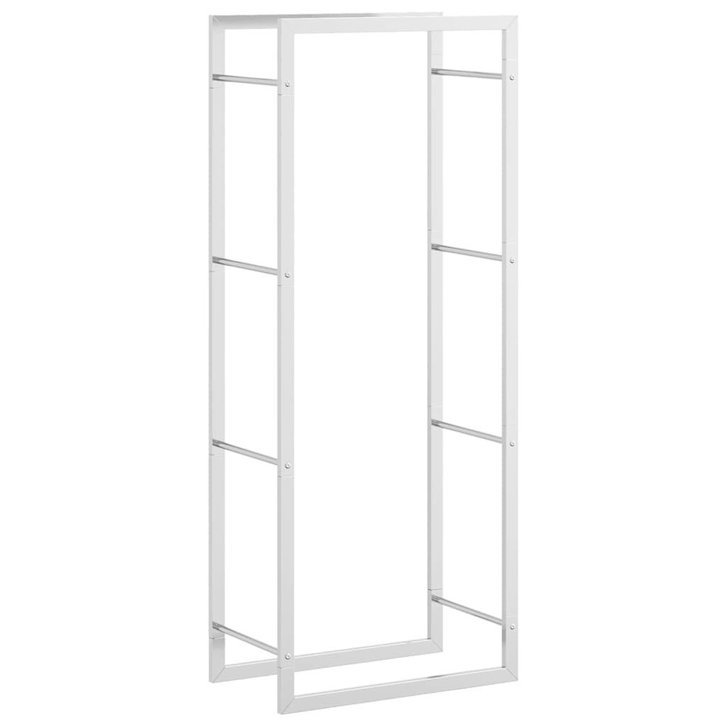 vidaXL Stojak na drewno opałowe, 50x28x132 cm, stal nierdzewna