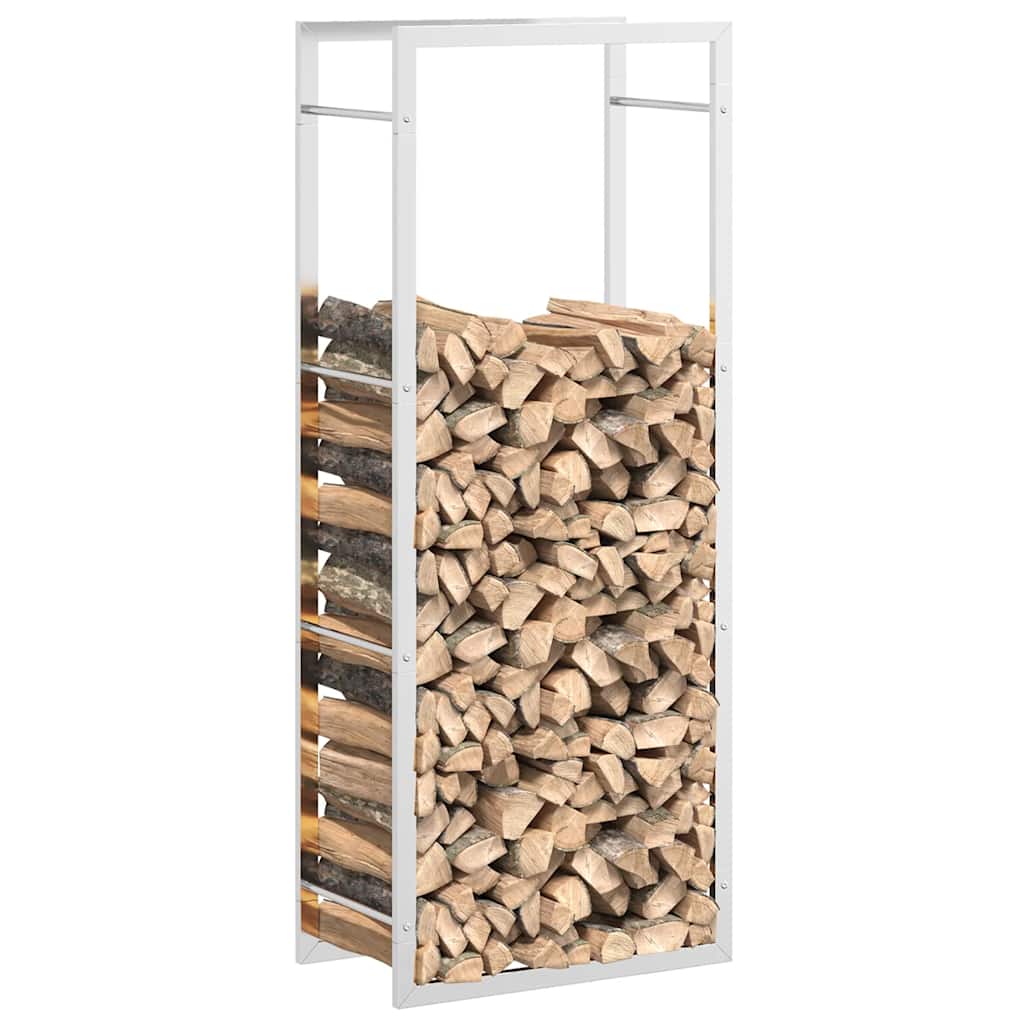 vidaXL Stojak na drewno opałowe, 50x28x132 cm, stal nierdzewna