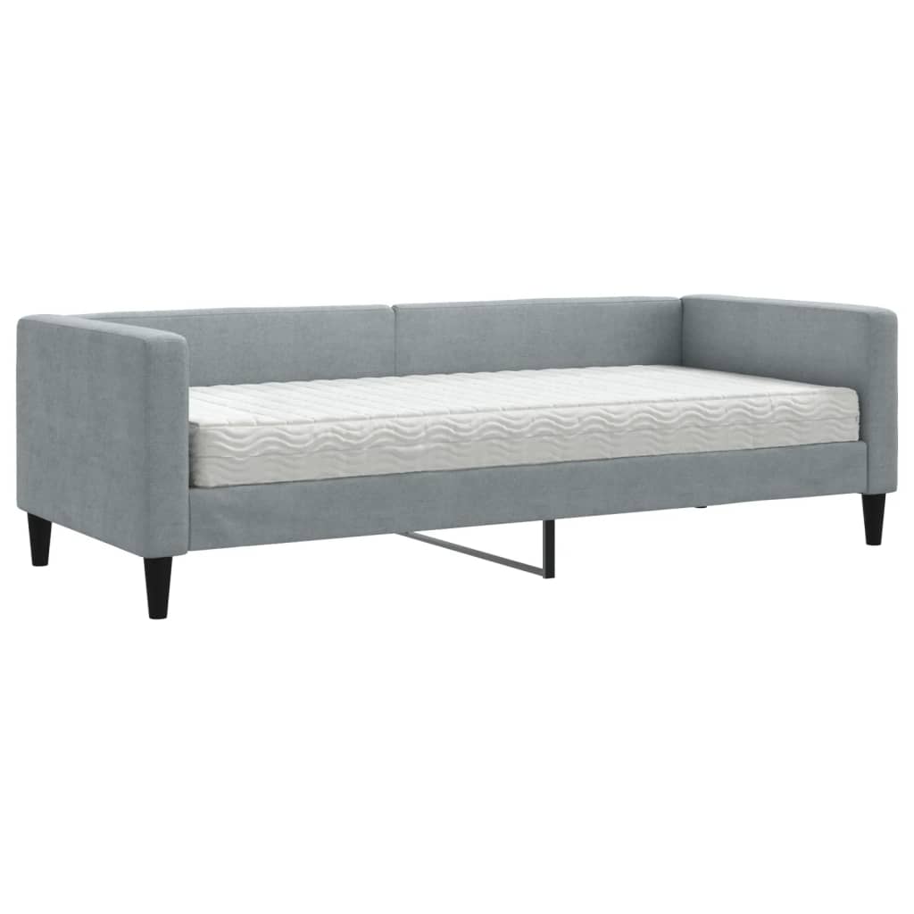 vidaXL Sofa z materacem do spania, jasnoszara, 80x200 cm, tkanina