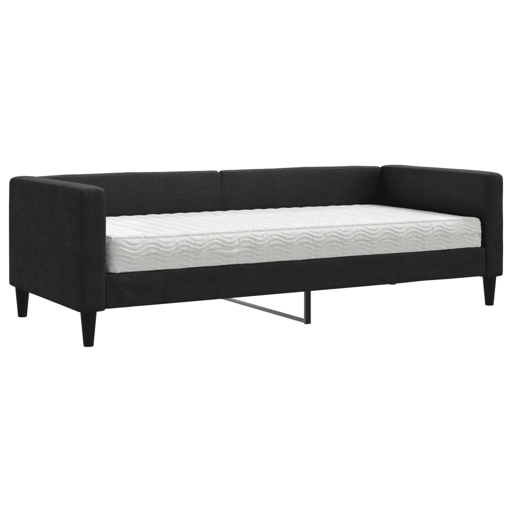 vidaXL Sofa z materacem do spania, czarna, 80x200 cm, tkanina