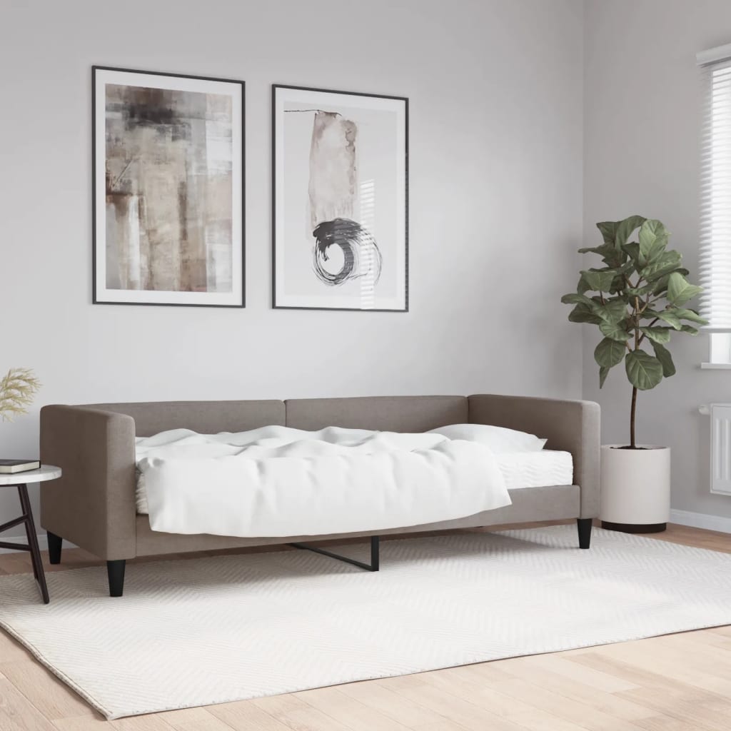 vidaXL Sofa z materacem do spania, kolor taupe, 80x200 cm, tkanina