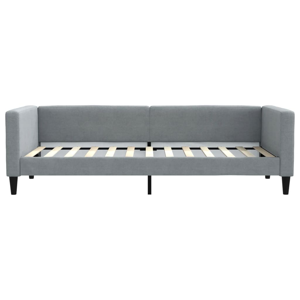vidaXL Sofa z materacem do spania, jasnoszara, 90x200 cm, tkanina