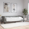vidaXL Sofa z materacem do spania, jasnoszara, 90x200 cm, tkanina