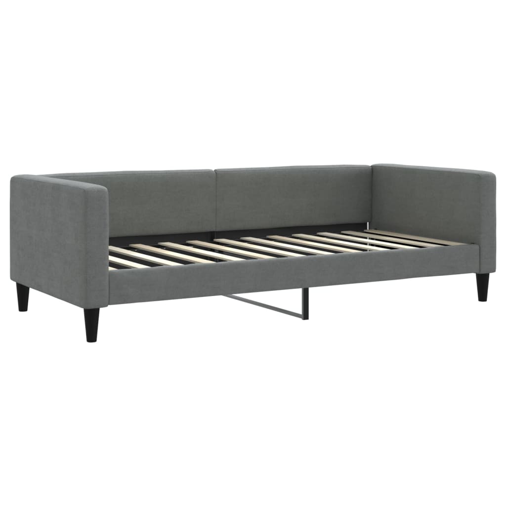 vidaXL Sofa z materacem do spania, ciemnoszara, 90x200 cm, tkanina