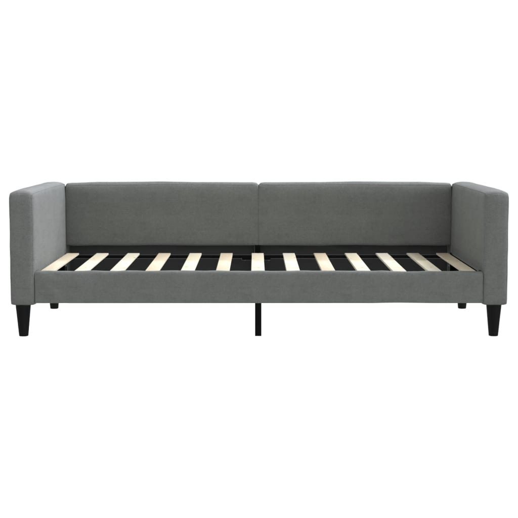 vidaXL Sofa z materacem do spania, ciemnoszara, 90x200 cm, tkanina