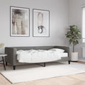 vidaXL Sofa z materacem do spania, ciemnoszara, 90x200 cm, tkanina