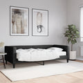 vidaXL Sofa z materacem do spania, czarna, 90x200 cm, tkanina