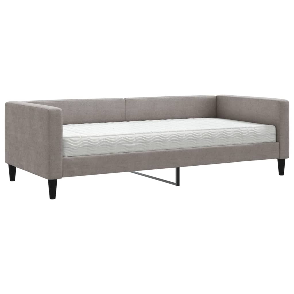 vidaXL Sofa z materacem do spania, kolor taupe, 90x200 cm, tkanina