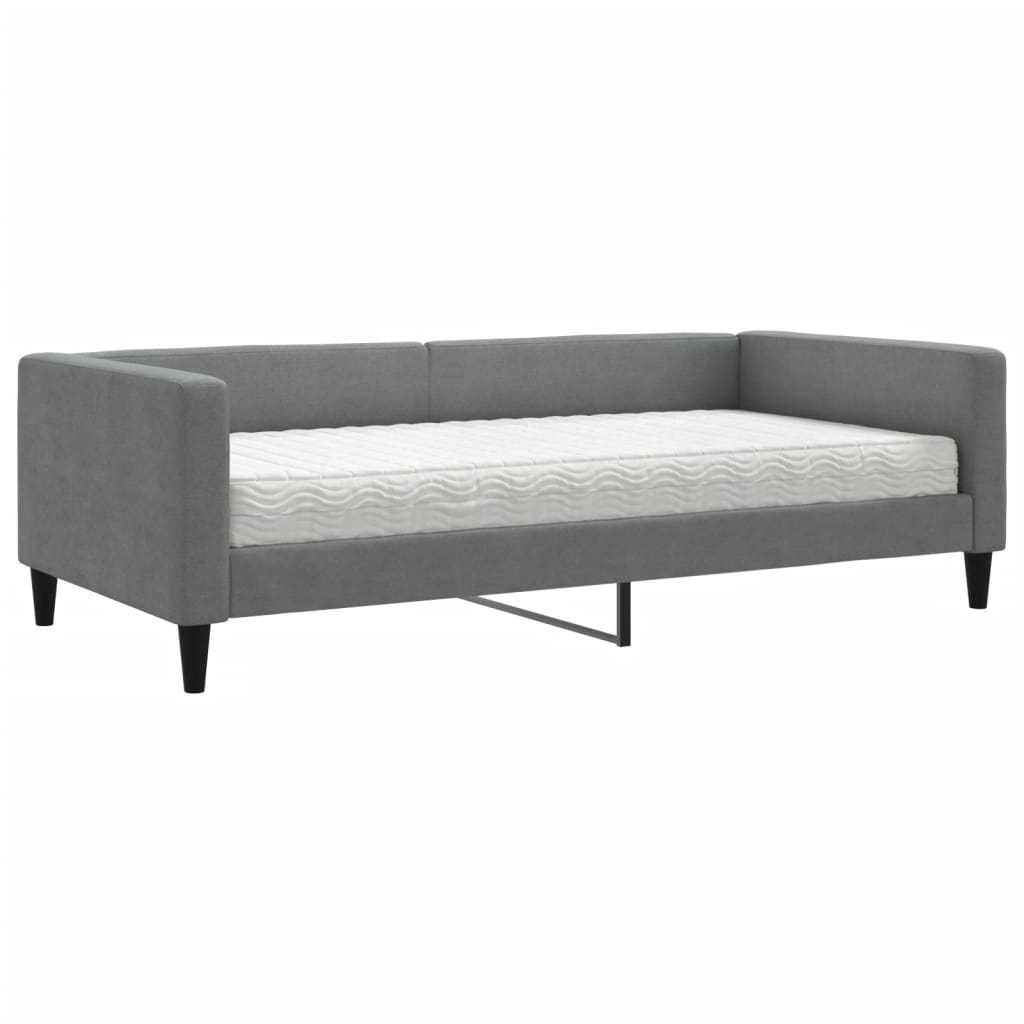 vidaXL Sofa z materacem do spania, ciemnoszara, 100x200 cm, tkanina