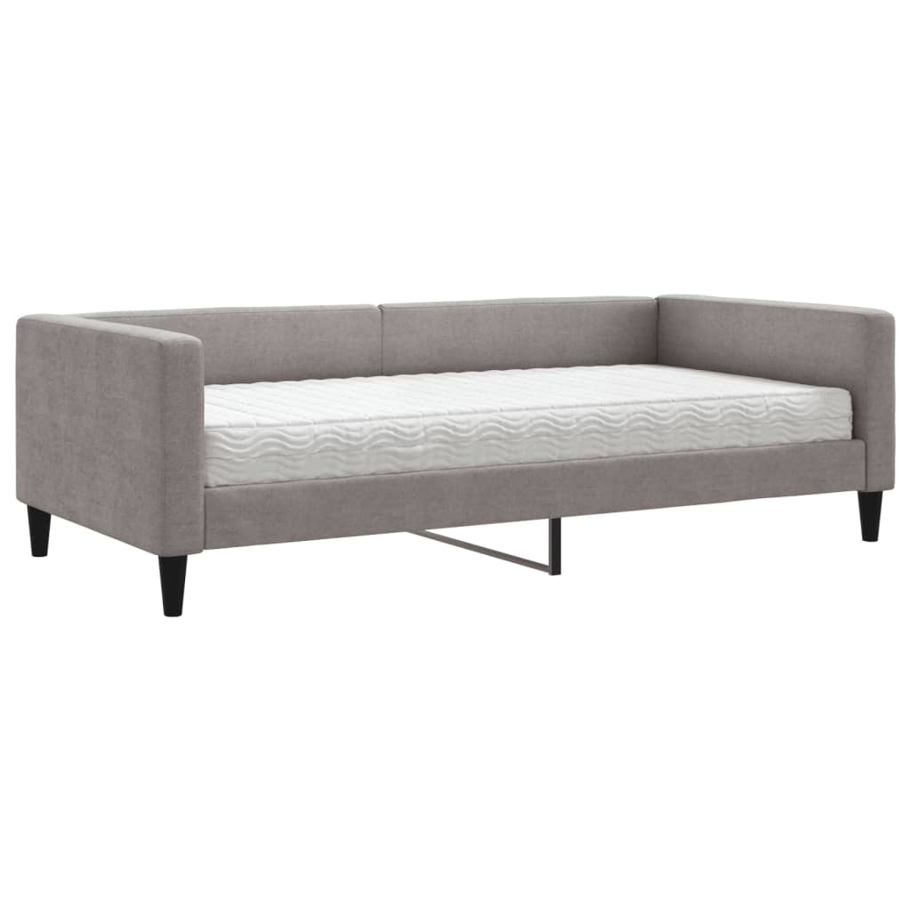 vidaXL Sofa z materacem do spania, kolor taupe, 100x200 cm, tkanina