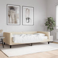 vidaXL Sofa z materacem do spania, kremowa, 100x200 cm, tkanina