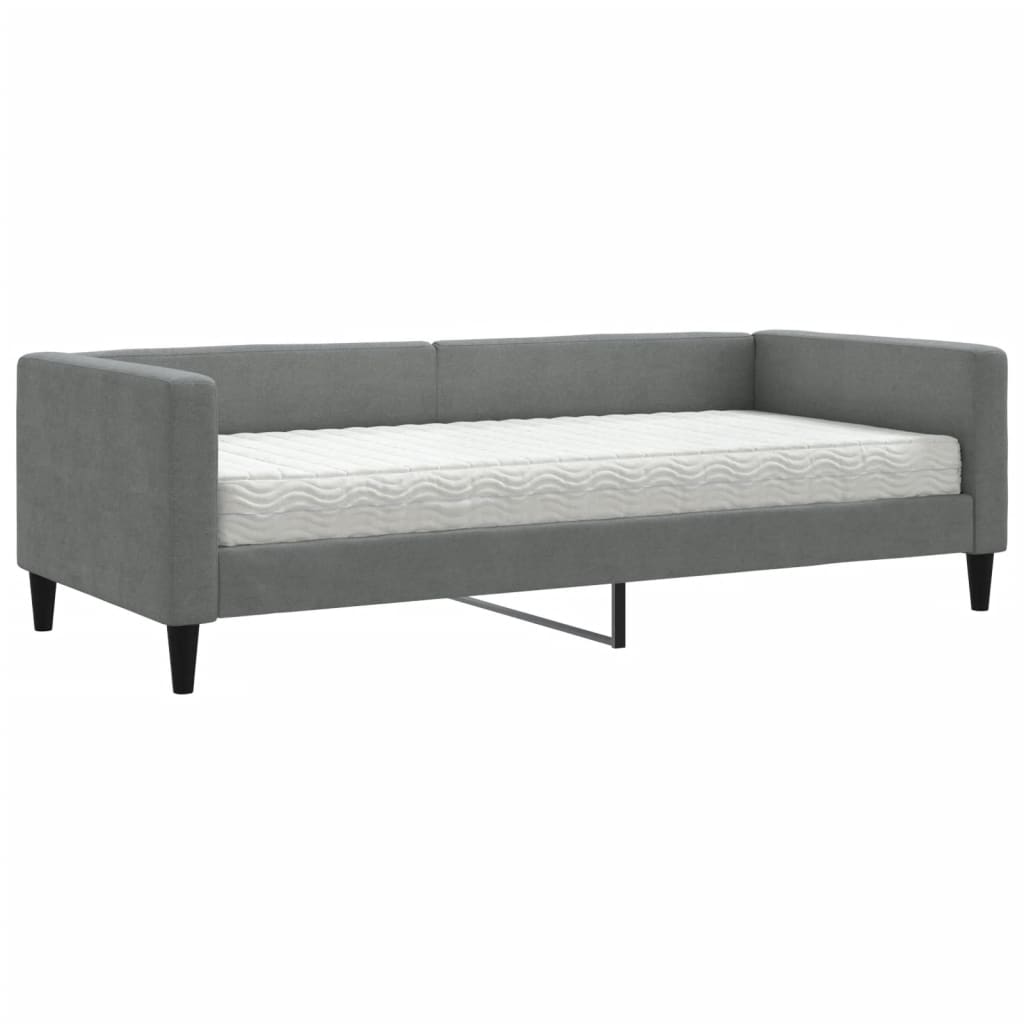 vidaXL Sofa z materacem, ciemnoszara, 90x190 cm, tkanina