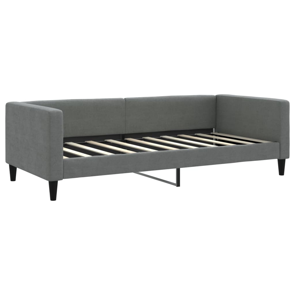 vidaXL Sofa z materacem, ciemnoszara, 90x190 cm, tkanina