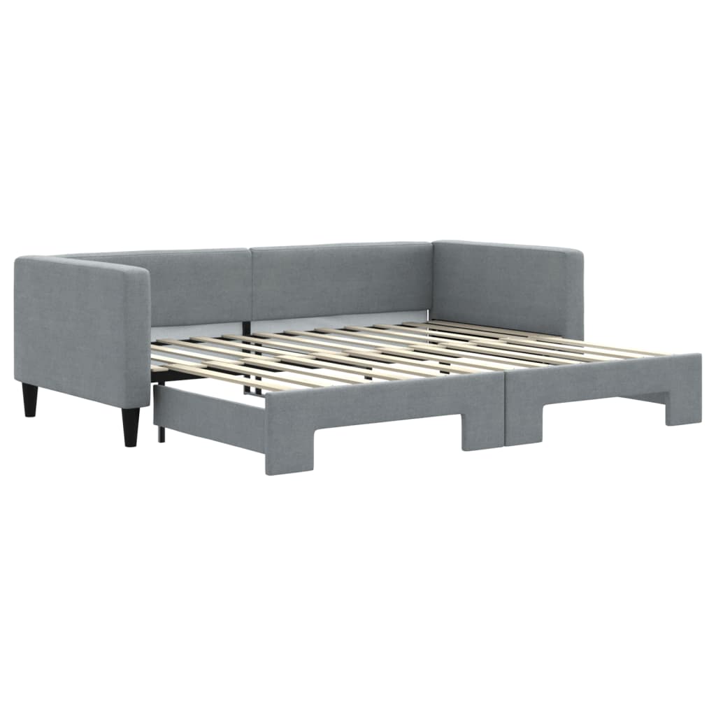 vidaXL Sofa rozsuwana, jasnoszara, 90x200 cm, tkanina