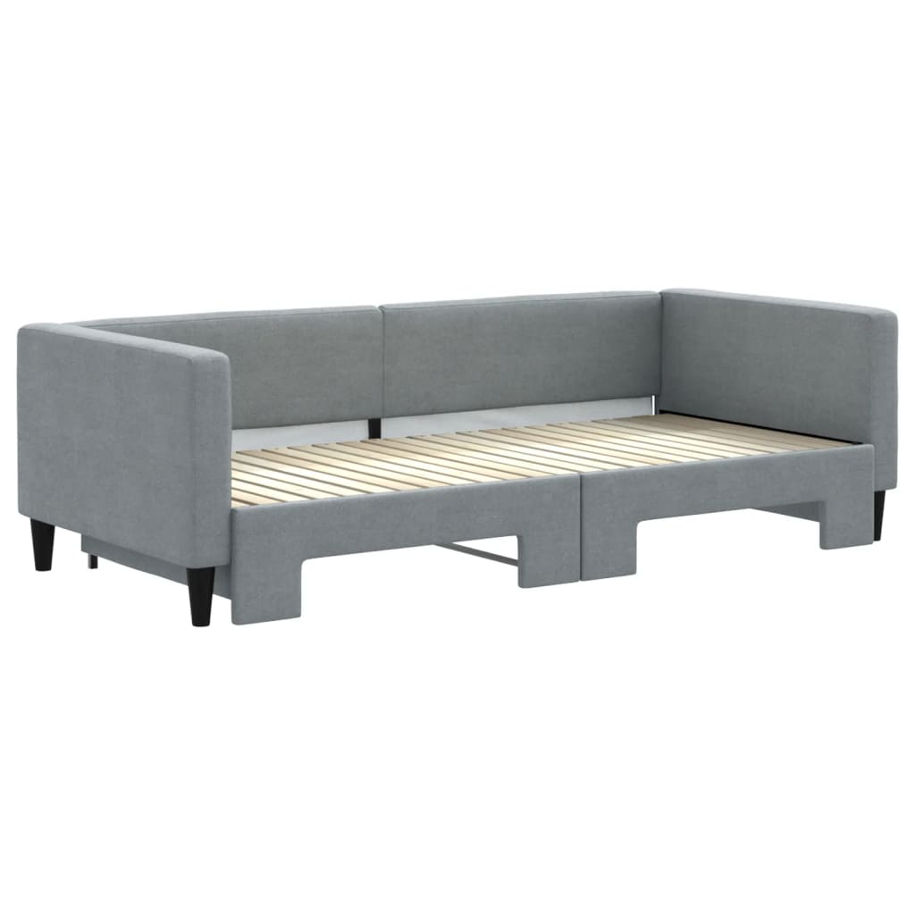 vidaXL Sofa rozsuwana, jasnoszara, 90x200 cm, tkanina