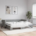 vidaXL Sofa rozsuwana, jasnoszara, 90x200 cm, tkanina