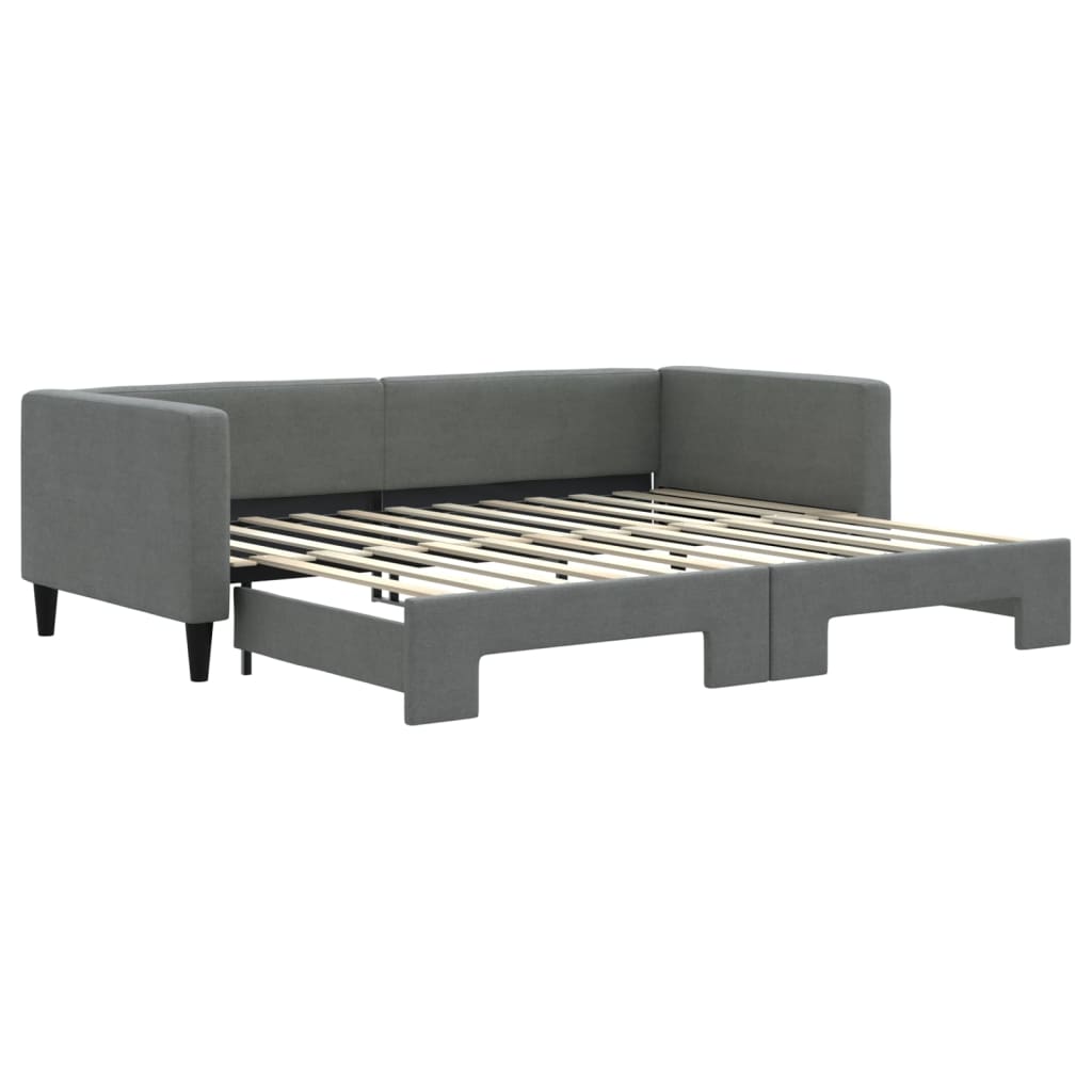 vidaXL Sofa rozsuwana, ciemnoszara, 90x200 cm, tkanina