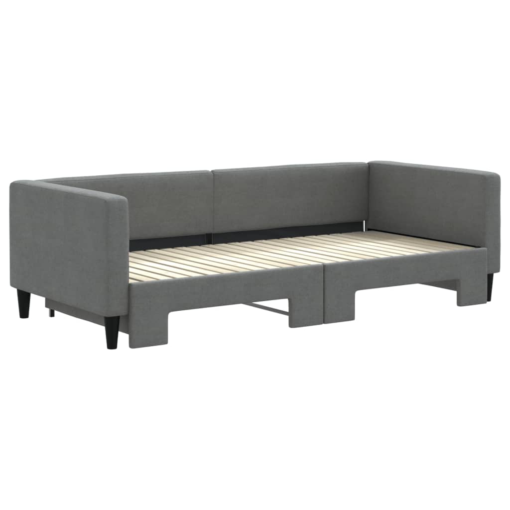 vidaXL Sofa rozsuwana, ciemnoszara, 90x200 cm, tkanina