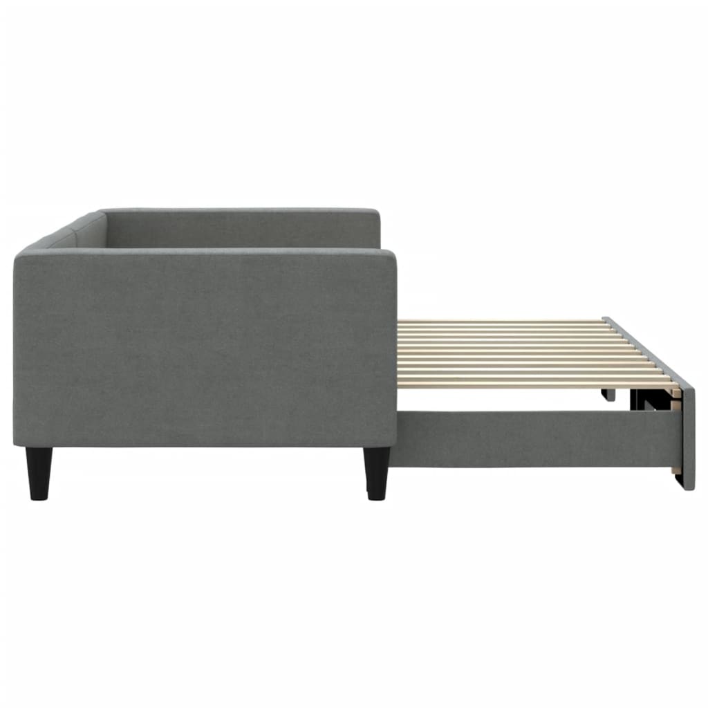 vidaXL Sofa rozsuwana, ciemnoszara, 90x200 cm, tkanina