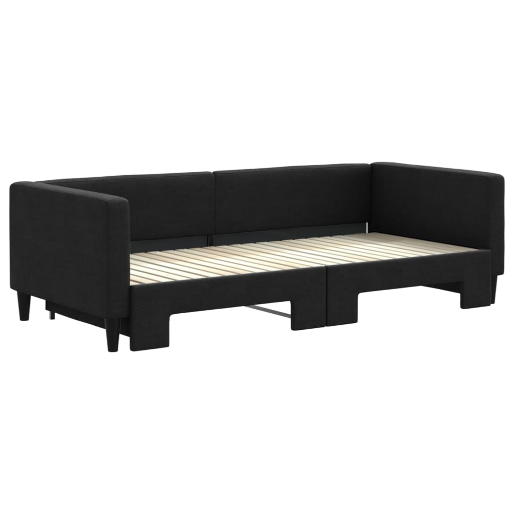 vidaXL Sofa rozsuwana, czarna, 90x200 cm, tkanina