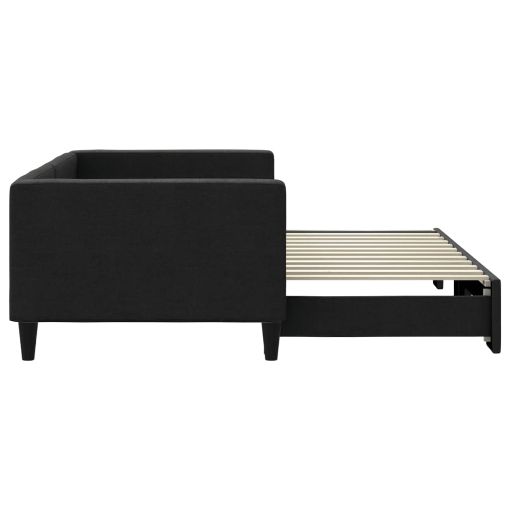 vidaXL Sofa rozsuwana, czarna, 90x200 cm, tkanina