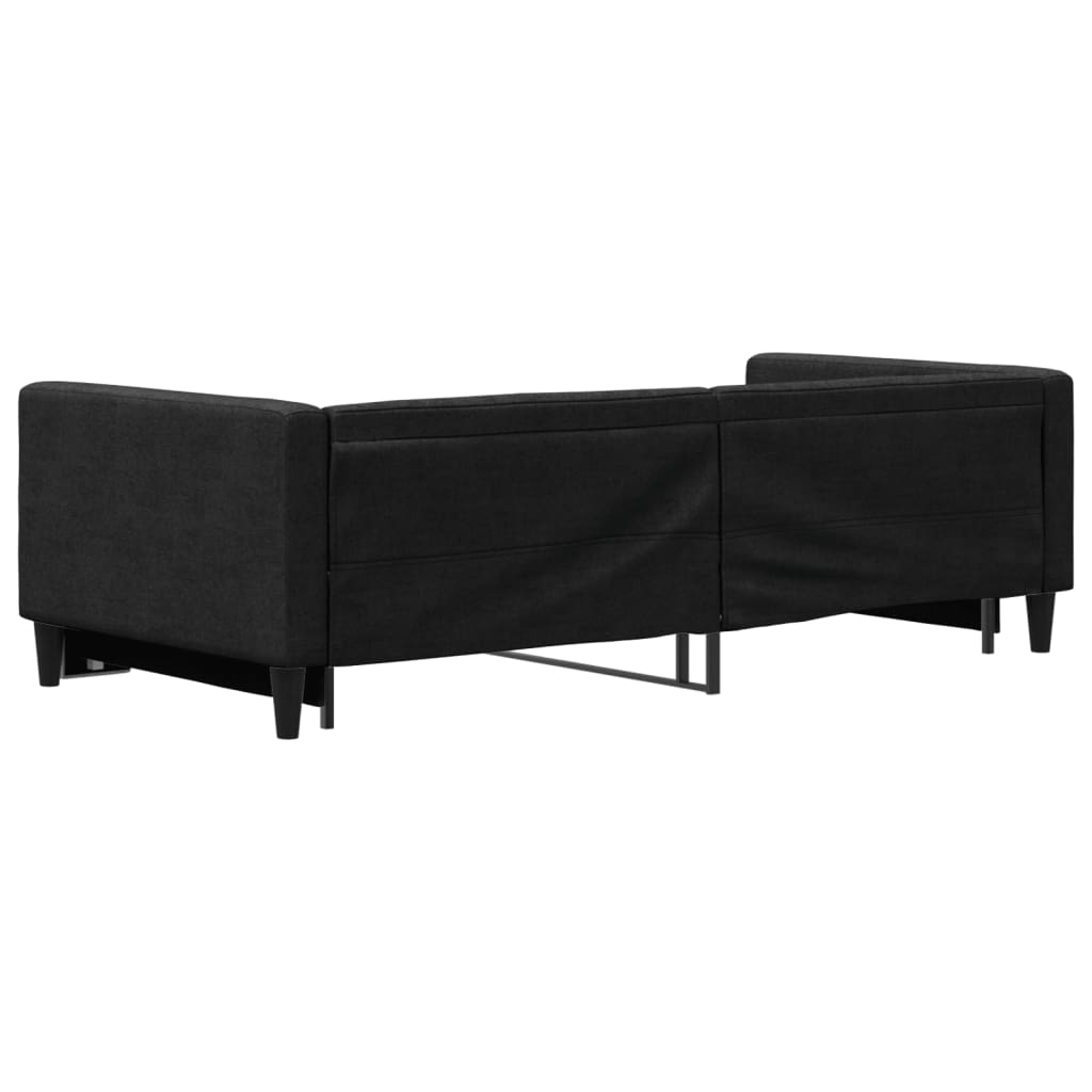 vidaXL Sofa rozsuwana, czarna, 90x200 cm, tkanina