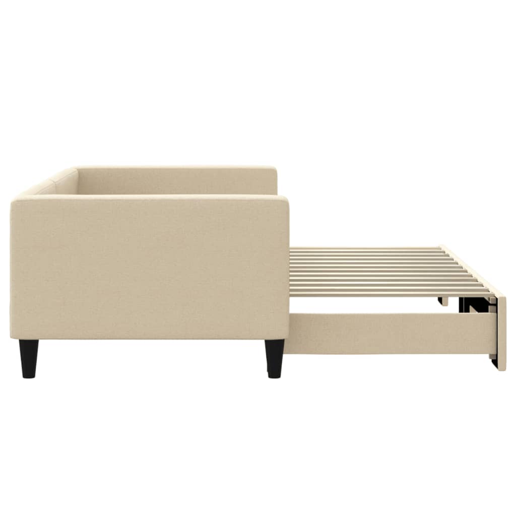 vidaXL Sofa rozsuwana, kremowa, 90x200 cm, tkanina