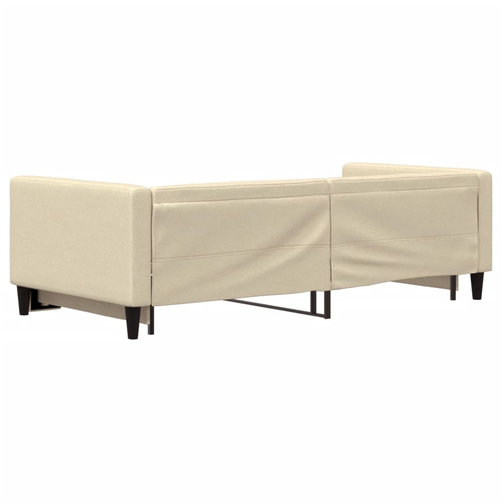 vidaXL Sofa rozsuwana, kremowa, 90x200 cm, tkanina