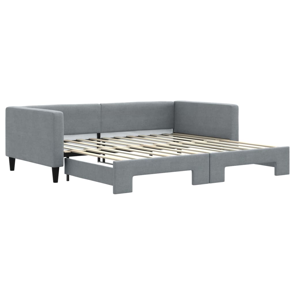 vidaXL Sofa rozsuwana, jasnoszara, 100x200 cm, tkanina