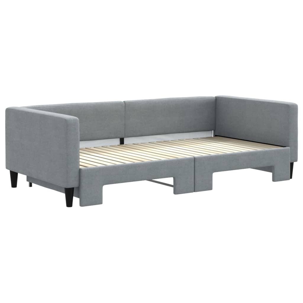 vidaXL Sofa rozsuwana, jasnoszara, 100x200 cm, tkanina